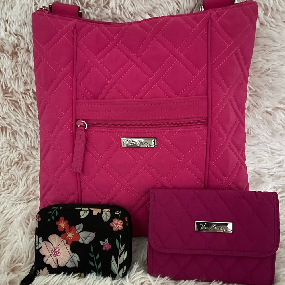 SOLD - Authentic Vera Bradley Hot Pink Shoulder Bag.